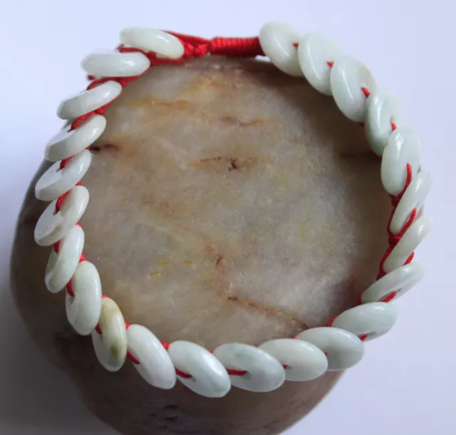 100% Natural Jade Untreated Grade A Jadeite Handmade Circle Donuts Bracelet