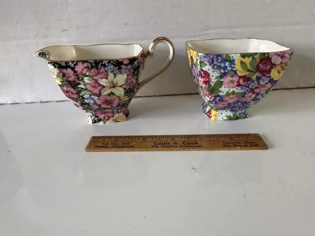 Royal Winton Chintz Set Florence Pattern Creamer & Julia Pattern Sugar FINE