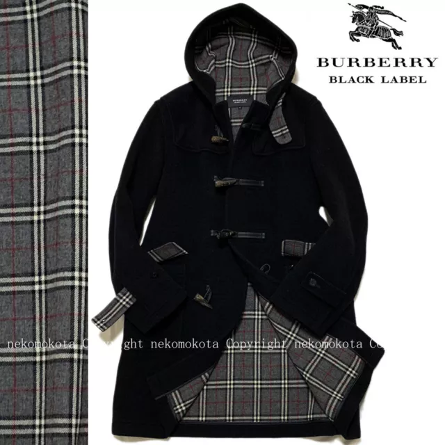 Burberry Black Label Buffalo Toggle Is Cool Lining Check Wool Duffel Coat M Bl