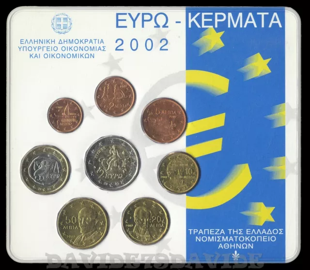 Grecia 2002 - Serie Divisionale Ufficiale Prima Emissione 8 Monete In Euro - Fdc