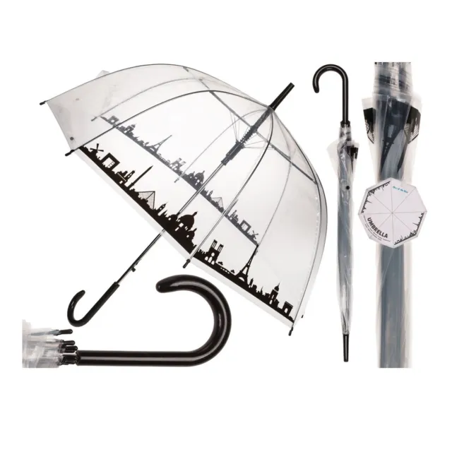 Regenschirm Kuppel-Regenschirm Skyline Von Paris Automatik D: 85 Cm Neu