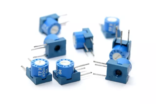 8x Vintage Print Potentiometer / Trimmer by Sfernice Type T7X, 470 Ohm, 20%, NOS