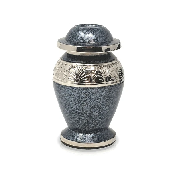 Mini Keepsake Urn For Ashes Small Memorial Cremation Token Ashes Urn Grey Silver