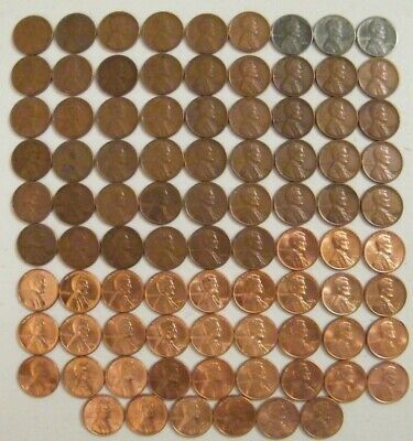 Complete set 1941-1974 PDS Lincoln Wheat & Memorial Penny Cent Set G-BU 88 coins