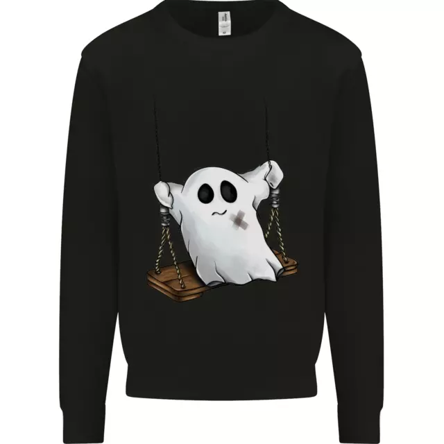 A Ghost on a Swing Halloween Funny Spirit Mens Sweatshirt Jumper