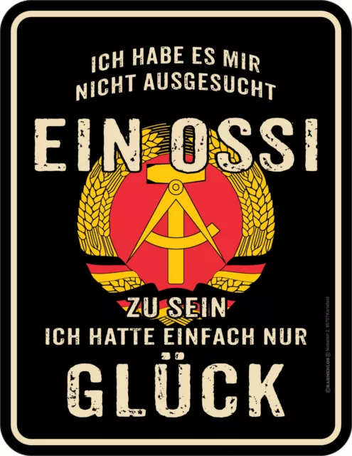 DDR SPRÜCHE Blechschild Deko 22x17cm Glück ein Ossi zu sein