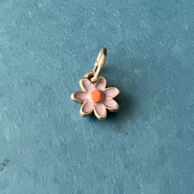 James Avery Sterling Silver Enamel Mini Flower Charm Lavender Peach