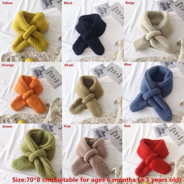 Baby Boys Girls Soft Kids Warm Wool Collar Knitted Scarf Neck Scarves 2