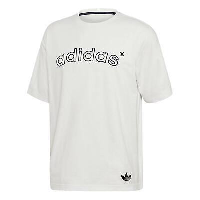ADIDAS Originals Uomo 90S archivia Arch Logo T-Shirt Tee Bianco Retrò NUOVO BNWT OG