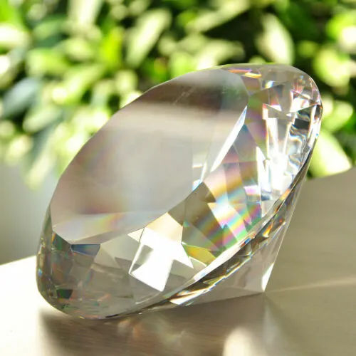 80mm Clear Crystal Glass Cut Giant Diamond Jewel Paperweight Wedding Decoration！