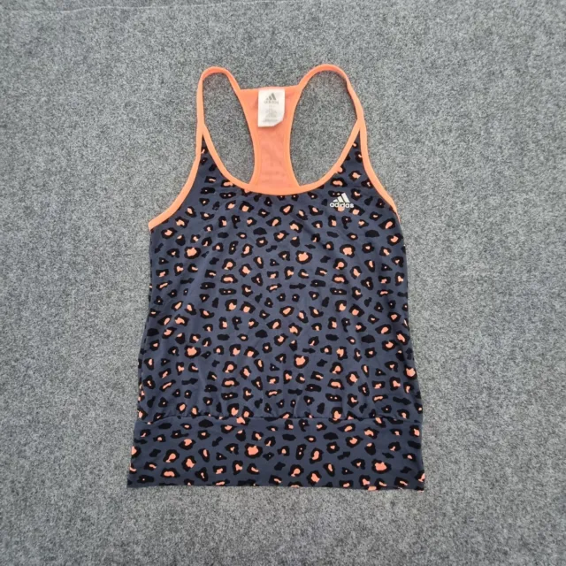 Adidas Shirt Womens Small grey sport running leopard print TShirt Tennis Size S