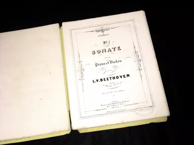 3ème sonate pour piano et violon Op.12 partition 1859 Beethoven