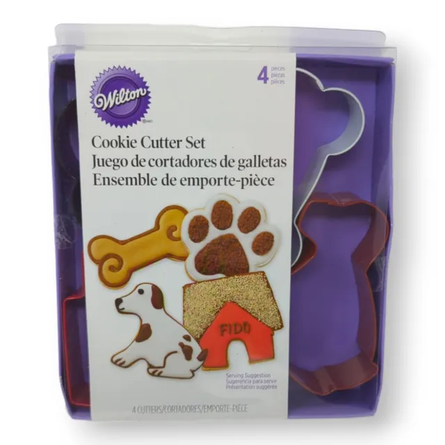 Wilton Cookie Cutters Dog Cookie Cutter Set - Pet Bone Paw House Metal, Set of 4