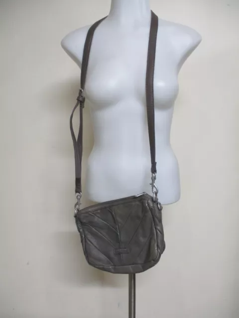 LIEBESKIND Berlin gray Soft thick leather crossbody purse bag shoulder bag