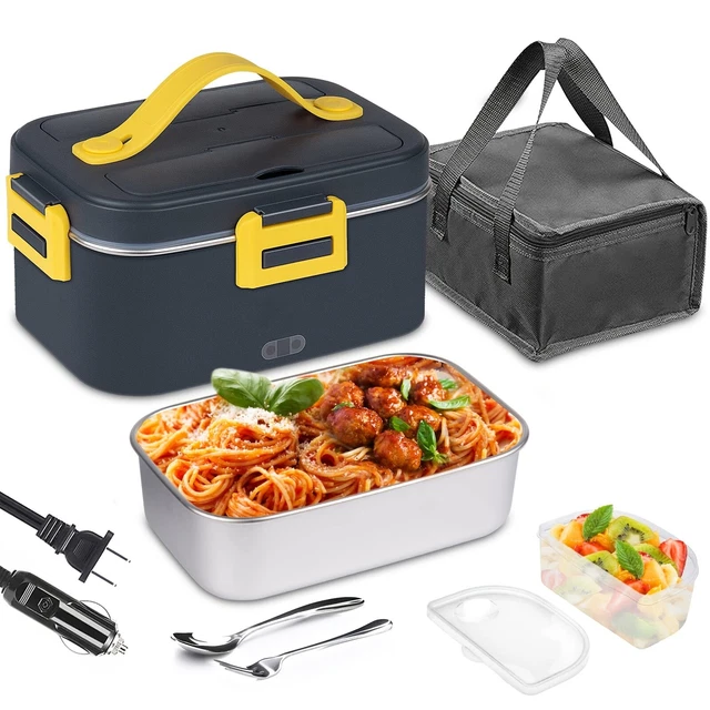 1pc 60.87oz Large Electric Lunch Box75W 110V/12V/24V 3 In 1 Portable Food Warmer