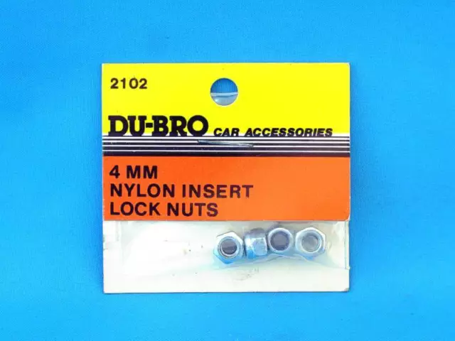 DU-BRO 2102 Dés Autobloquants 4mm (4) Nylon Insert Lock Nuts Modélisme