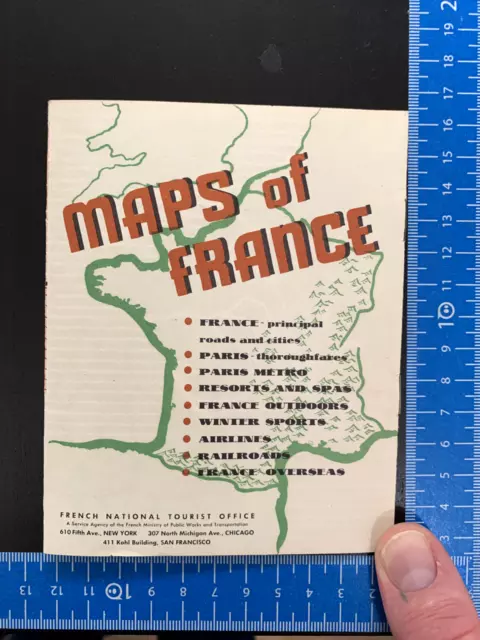 Vintage 1950's Maps of France Tourism Booklet