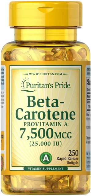 Beta Carotin Hochdosiert 25.000 IE - 250 Softgels - schnell freisetzende Kapseln