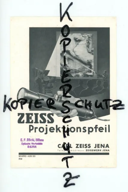 CARL ZEISS JENA Prospektblatt ZEISS PROJEKTIONSPFEIL MIKRO 426/33 von 1933 Y2560