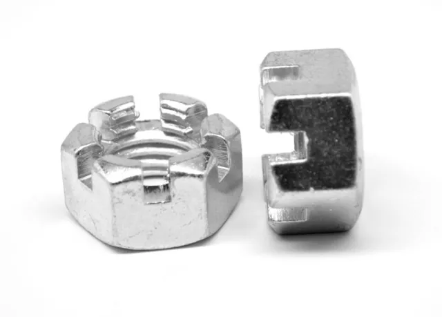 3/4"-16 Fine Thread Grade 2 Slot Finished Hex Nut Zinc Plated