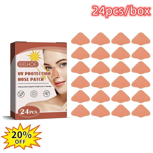 24 piezas Protector solar Nariz Parche UV Protección UV Nariz Máscara Cuidado de la Piel Protección Solar