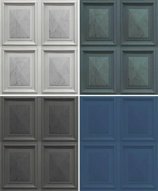ERISMANN MARBLE EFFECT Wood Panel Faux Luxury Wallpaper Paste The Wall