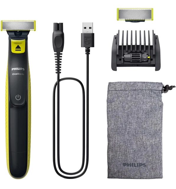 Philips OneBlade Original Hybrid Face - Regolabarba e rasoio elettrico