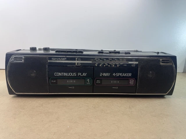 Radio Cassette Vintage Sharp WQ-T282H - Boombox Ancien état Fonctionnel - Pour Collection