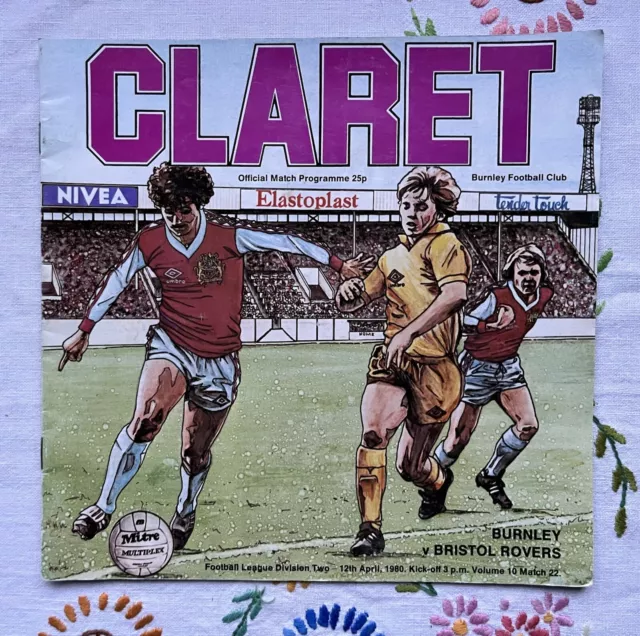 Football Programme - Burnley v Bristol Rovers - Division Two - 12th April 1980