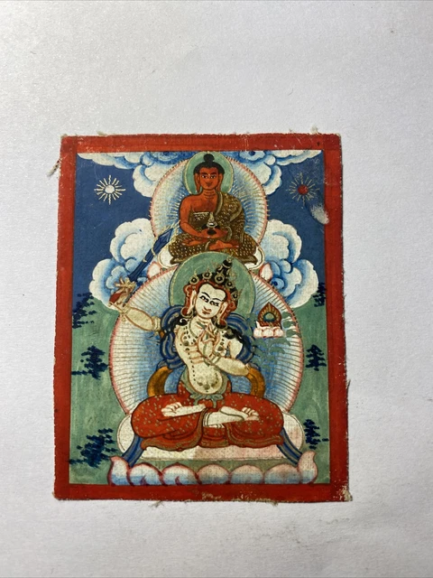Mongolian Tibetan Buddhist miniature Tsakli Thangka painting  Mongolia 5.5x6.5