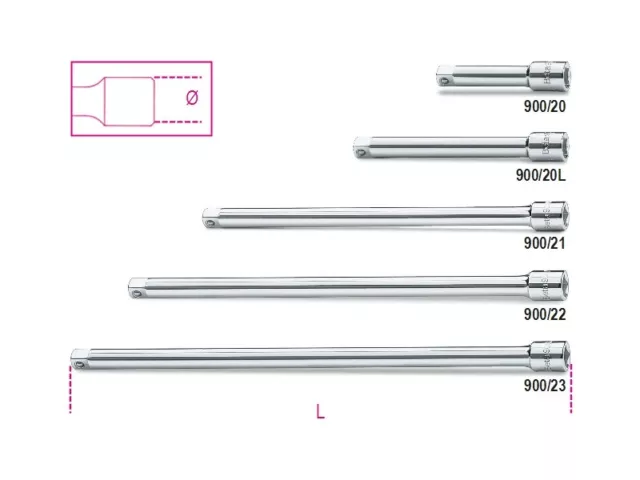 Beta Tools 900/21 1/4" Square Drive Extension Bar 150mm | 009000822