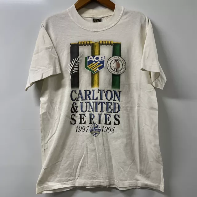 AUSTRALIA NZL South Africa 1997-98 Test Series Cricket VINTAGE Shirt Mens Small