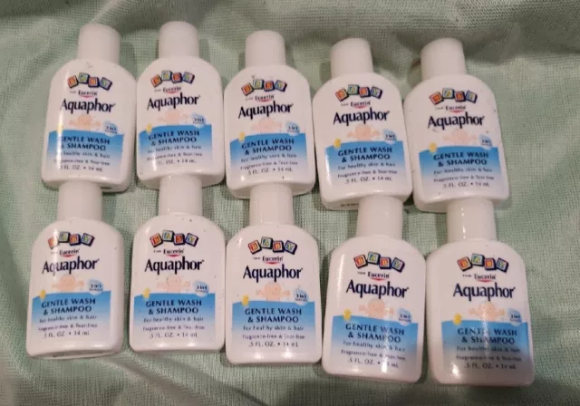 [10] count .5 Floz EUCERIN AQUAPHOR BABY Gentle Wash Shampoo Bottles Travel