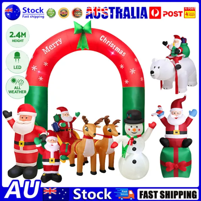 Inflatable Christmas Santa Snowman Claus Xmas Tree Gift LED Lights Decorations
