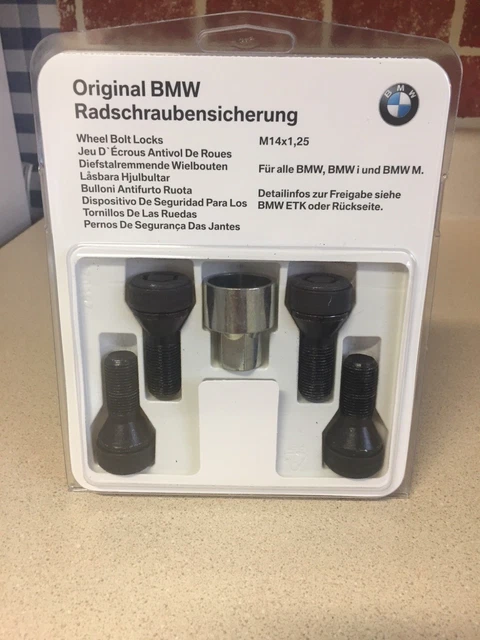 Wheel Lock Anti Theft Bolt Lug Set (4 Bolts +1 Key) for select BMW