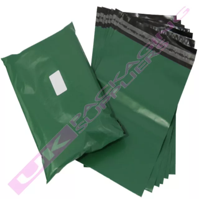 500 x LARGE 12x16" OLIVE GREEN PLASTIC MAILING PACKAGING BAGS 60mu PEEL+ SEAL