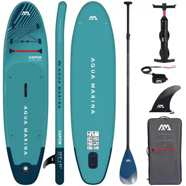 AQUA MARINA VAPOR SUP Board Stand Up Paddle aufblasbar CARBON PADDLE