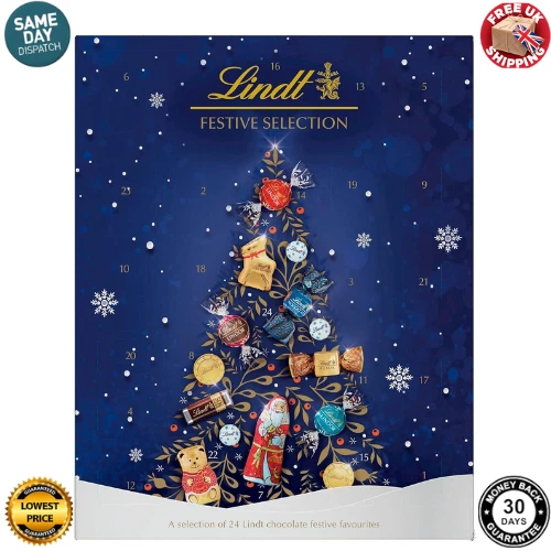 LINDT FESTIVE SELECTION Advent Calendar 2023 Large 296 g A Selection of 24 . £18.86