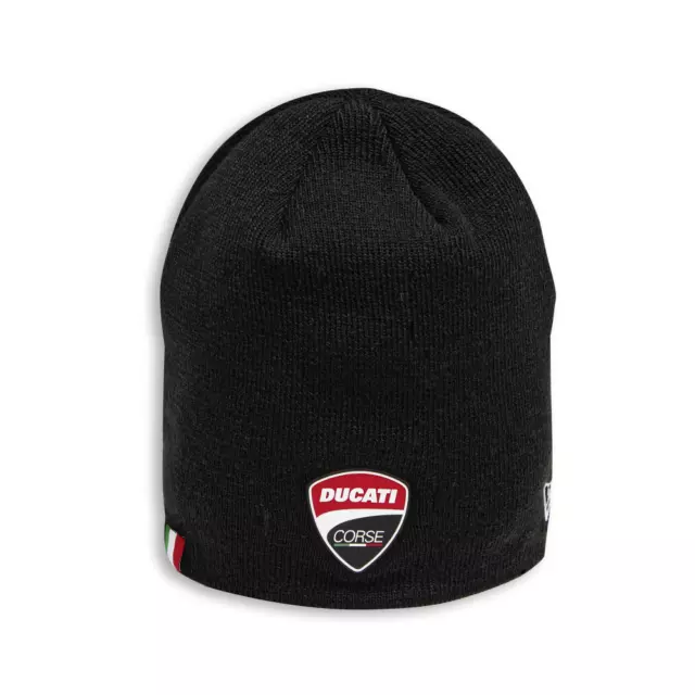 DUCATI New Era Corse Total Black Winter Mütze StrickMütze Beanie schwarz NEU