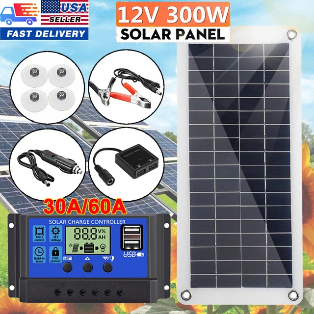 300 Watts Solar Panel Kit 100A 12V Battery Charger with Controller Caravan Boat 300 Watts Solar Panel Kit 100A 12V Battery Charger with Controller Caravan Boat