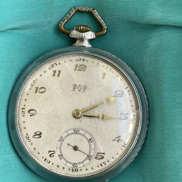 Très belle montre gousset POP 1900 savonnette petite seconde cadran guioche