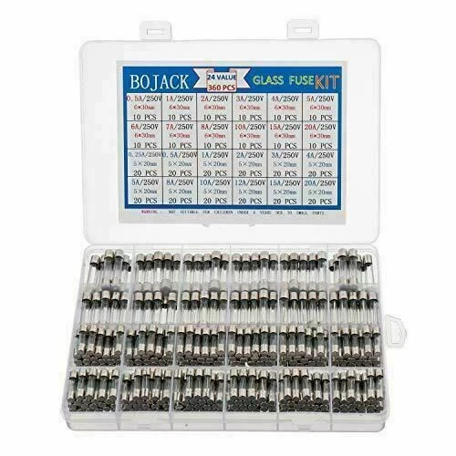 BOJACK 24 valeurs 360 pièces Kit d'assortiment de fusibles en verre à fusion ...