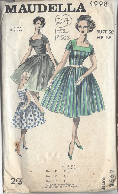 Patron De Couture Vintage Années 1930 - Robe Taille B36 (patron Du Barry N°727A)
