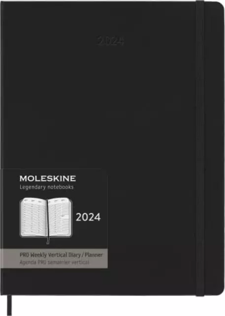 (TG. Copertina Rigida - XL) Moleskine Agenda Settimanale Verticale Pro 12 Mesi 2