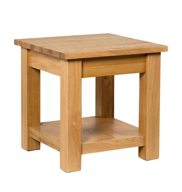 Small Oak Side Coffee Table | Solid Wood Square Bedroom Lamp/Bedside/End Stand