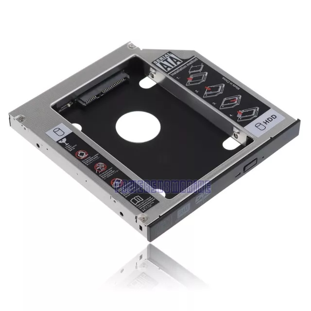 Universal 12.7mm Optical Bay 2nd SATA HDD Hard Drive Caddy Module Tray Adapter