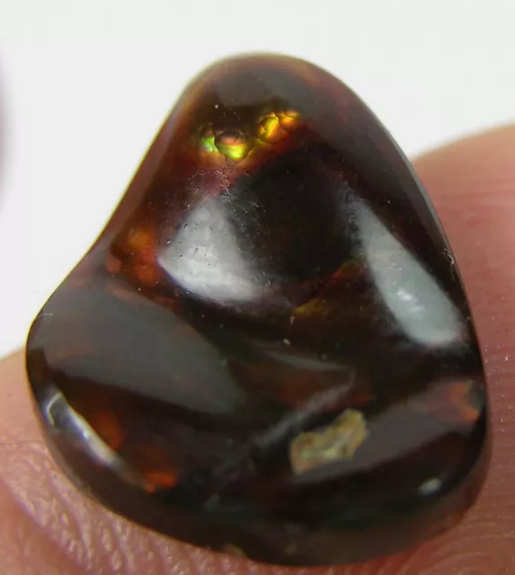 #12 5.90ct Mexico 100% Natural Rough Cab Fire agate Crystal Specimen 1.15g 15mm