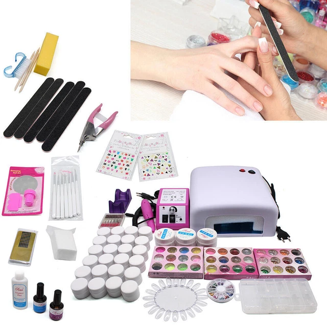 Juego de estudio de uñas UV gel juego de uñas juego de inicio tipo fresadora de uñas con fresadora 36W DE