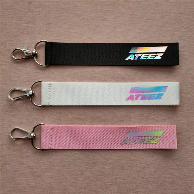 KPOP ATEEZ Laser Lanyard Phone Strap Key Ring Fashion Keychain Bag Pendant
