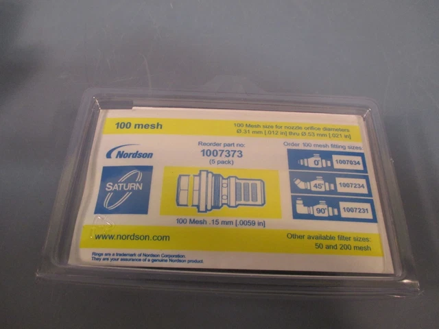 NORDSON SATURN IN-LINE Filter Assembly 90 Degree Fitting 100 Mesh ...